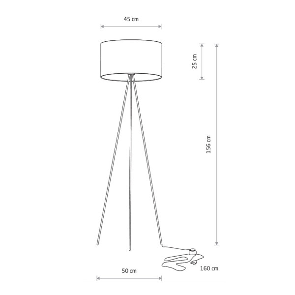 Торшер Nowodvorski 7991 Cadilac I E27 1x25W IP20 чорний - фото №1