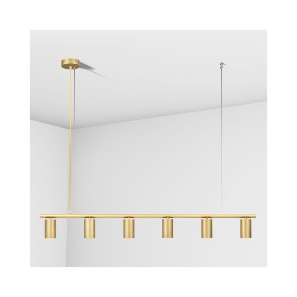 Люстра підвісна над столом, барною стійкою Light 7496110.12.12 Dovbush GU10 6x65W IP20 Золота - фото №2