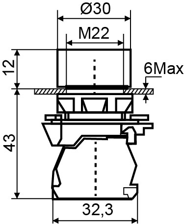 Кнопка Аско-Укрем TB5-AW34M5 з підсвічуванням червона (A0140010174) - фото №5