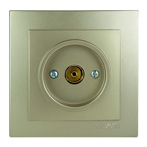 Розетка Nilson Touran золото TV прохідна ( 24151028 )