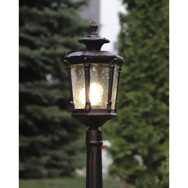 Вуличний світильник Nowodvorski 4694 Amur E27 1x25W IP44 чорний із мідною патиною - фото №3