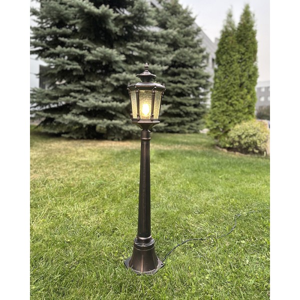 Вуличний світильник Nowodvorski 4694 Amur E27 1x25W IP44 чорний із мідною патиною - фото №4