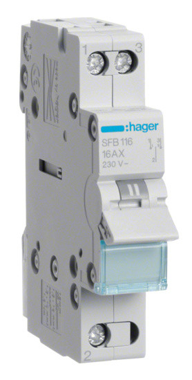 Перемикач Hager SFB116 I-0-II 1P 16А/230В 1м - фото №1
