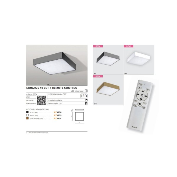 Світильник стельовий AZzardo AZ4775 Monza Led S40 Ctt - фото №1