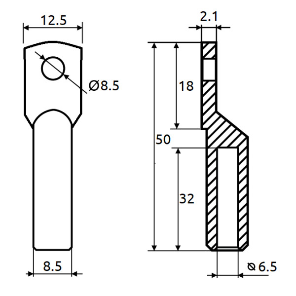 Кабельный наконечник Promfactor CL/CRG-16-8 медно-луженый - фото №1