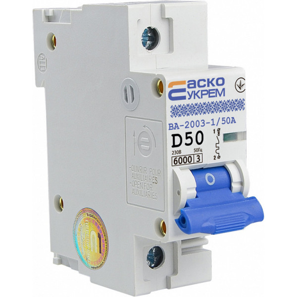 Автоматичний вимикач Аско-Укрем ВА-2003 1р 50А (A0010030006)