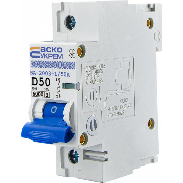 Автоматичний вимикач Аско-Укрем ВА-2003 1р 50А (A0010030006) - фото №2