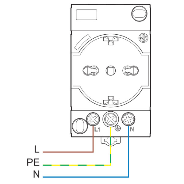 Розетка на DIN-рейку Finder 16А 230В AC Schuko (7U0082300000) - фото №2
