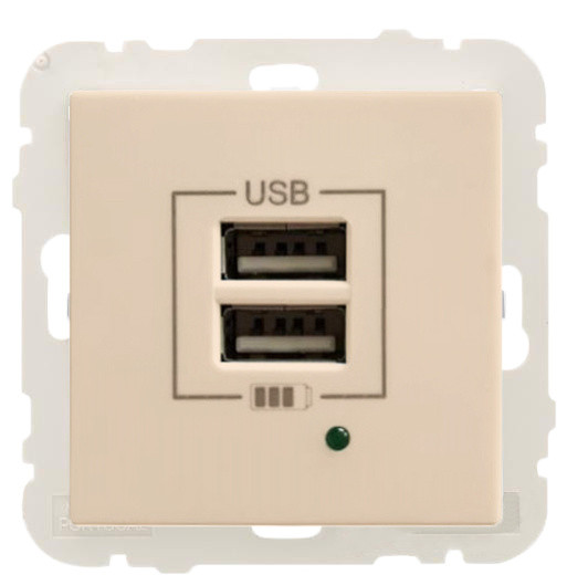 Розетка Logus 45439 TPE USB Charger type «A» 2А (жемчуг)