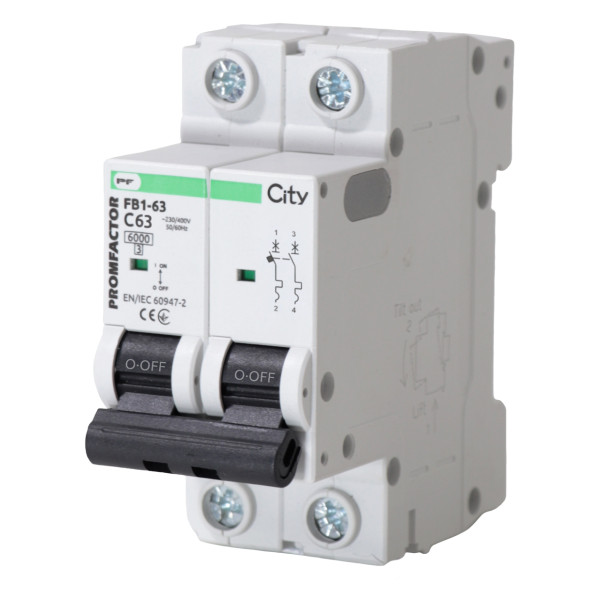 Автоматический выключатель Promfactor CITY FB1-63 2P C 63A 6кА (FB1CI2063)