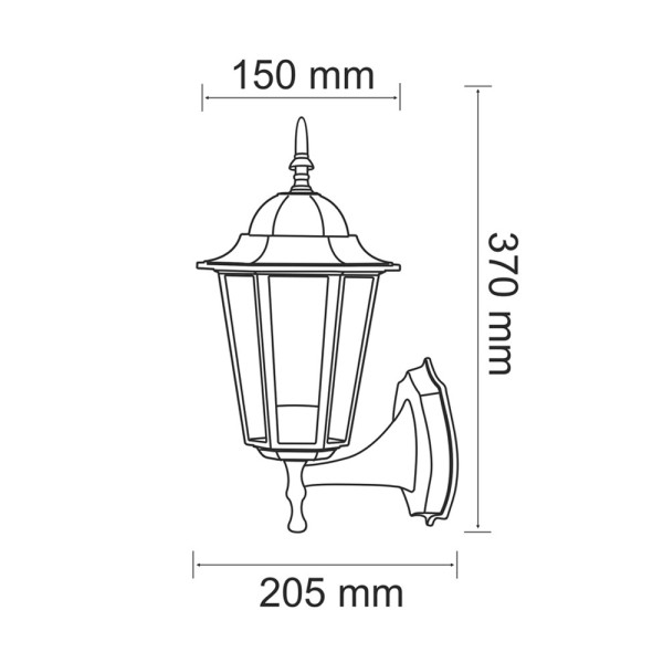 Вуличний світильник Goldlux 201959 Liguria E27 1x20W IP43 PT - фото №1