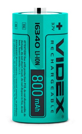 Літій-іонний акумулятор Videx 16340 800мАч (16340/800/1B) без захисту 1 шт