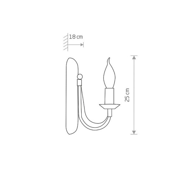 Бра, настенный светильник Nowodvorski 202 Ares E14 1x10W IP20 Bk - фото №1
