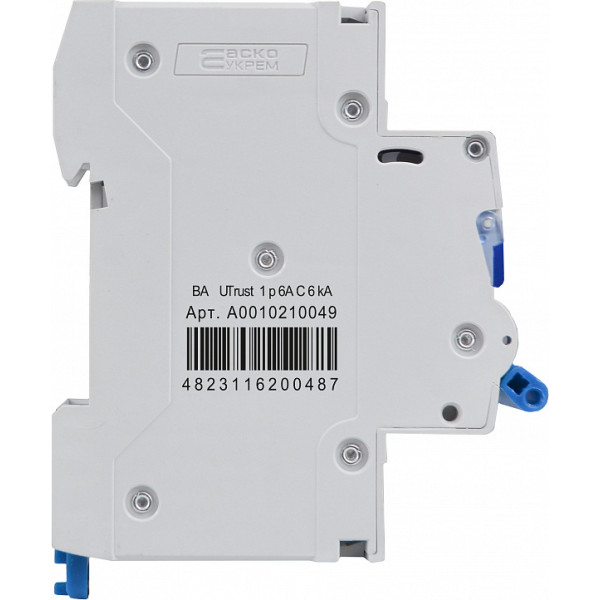 Автоматичний вимикач Аско-Укрем UTrust 1р 6А С 6kА (A0010210049) - фото №2