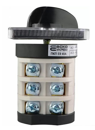 Пакетный переключатель Аско-Укрем ПКП Е9 3.833 A0110010024 (1-0-2 3 полюса) - фото №4