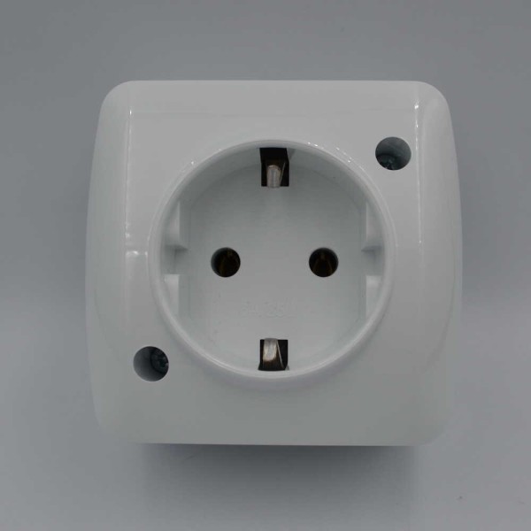 Розетка ALSU белая 1-я с заземлением ( 504-010200-217 ) - фото №1