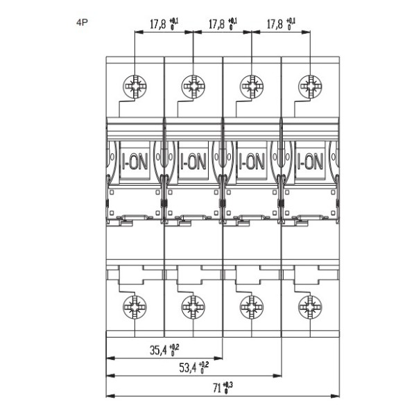 Автоматический выключатель ETI 002116511 ETIMAT 6 3p+N B 4А (6 kA) - фото №1