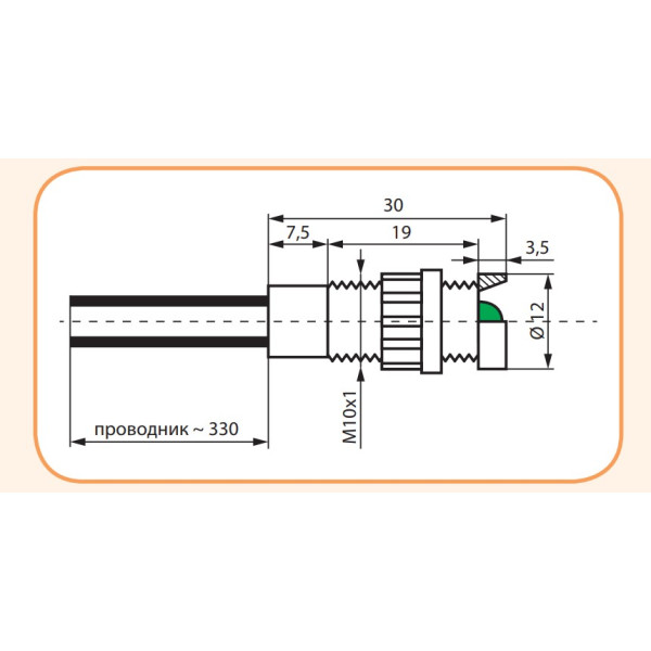Сигнальна лампа ETI 004770801 LS 5 G 24 5мм 24V AC (зелена) - фото №1