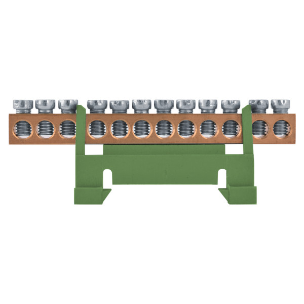 Нулевая шина E.Next e.bs.stand.1.12.green 12 отверстий зеленая (s025008) - фото №1