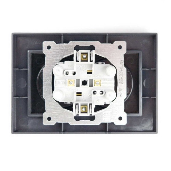 Розетка EL-BI VEGA черный мат 2-я без заземления ( 510-014830-908 ) - фото №2