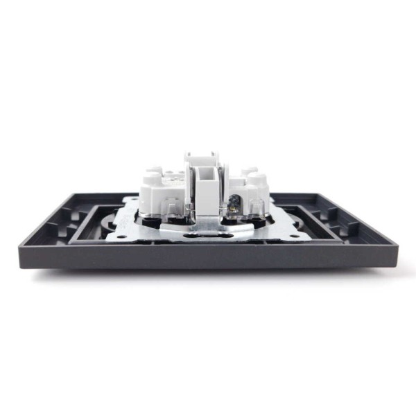 Розетка EL-BI VEGA черный мат 2-я без заземления ( 510-014830-908 ) - фото №3