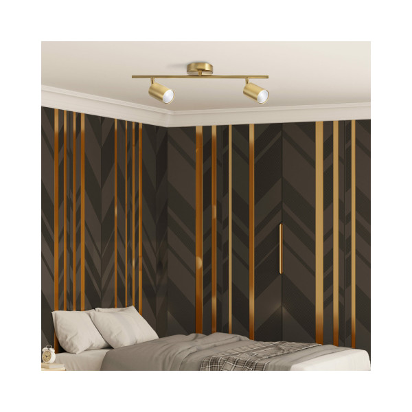 Светильник поворотный, спот Goldlux 327260 Goldi GU10 2x10W IP20 Золотой - фото №2