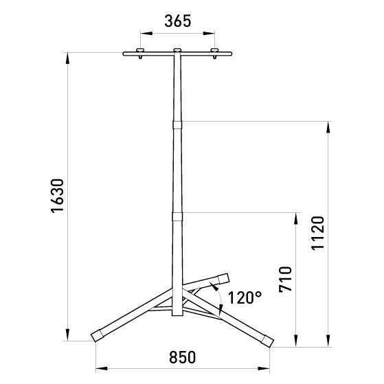 Металева стійка для прожекторів E.Next e.halogen.base.2.150.500 на 2 прожектора червона (l0140004) - фото №1