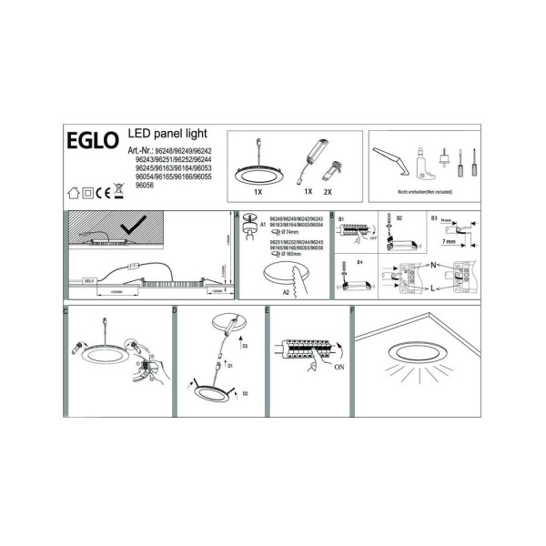 Точечный светильник Eglo 96243 Fueva Led 1x2.7W 4000K 360Lm IP44 Chrome - фото №1