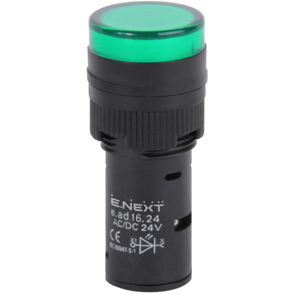 Сигнальна арматура E.Next e.ad16.24.green Ø16мм 24В АС/DC зелена (s009011)