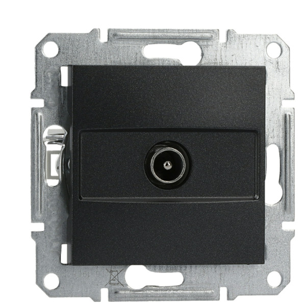 Розетка TV конечная без рамки антрацит Asfora, EPH3200171