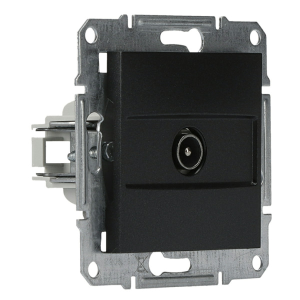 Розетка TV конечная без рамки антрацит Asfora, EPH3200171 - фото №1