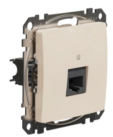 Комп'ютерна розетка Schneider Electric Sedna Design & Elements RJ45 кат. 5е UTP бежева SDD112451 - фото №1