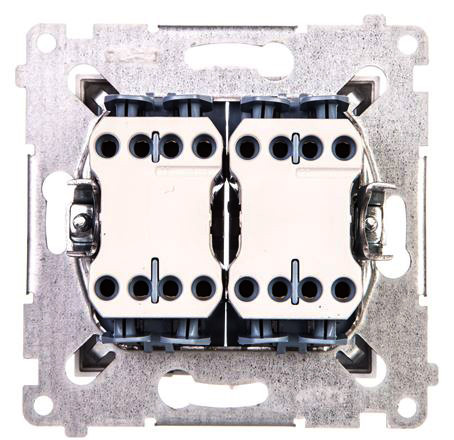 Двойной перекрестный выключатель Kontakt Simon Simon 54 Premium DW7/2.01/43 (серебро) - фото №1