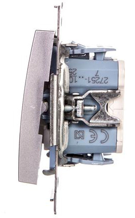 Двойной перекрестный выключатель Kontakt Simon Simon 54 Premium DW7/2.01/43 (серебро) - фото №2