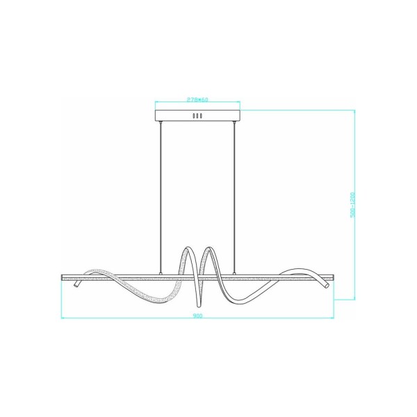 Подвесной светильник Reality 339701-09 Serpent Led 1x34W 4000K 2720Lm IP20 Gold - фото №2