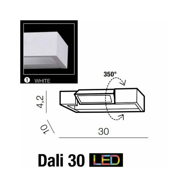 Світильник підсвітка для дзеркала Azzardo AZ2788 Dali 30 - фото №1