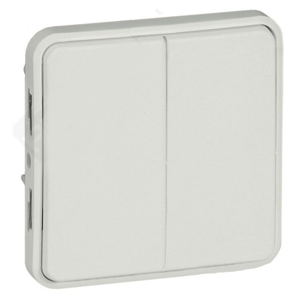 Выключатель 2-клавишный антибактериальный белый Legrand