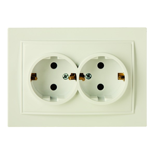 Розетка Nilson Thor кремова 2-на з заземленням ( 27121025 )