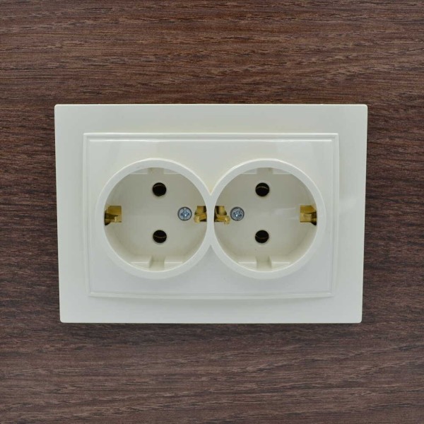 Розетка Nilson Thor кремова 2-на з заземленням ( 27121025 ) - фото №5