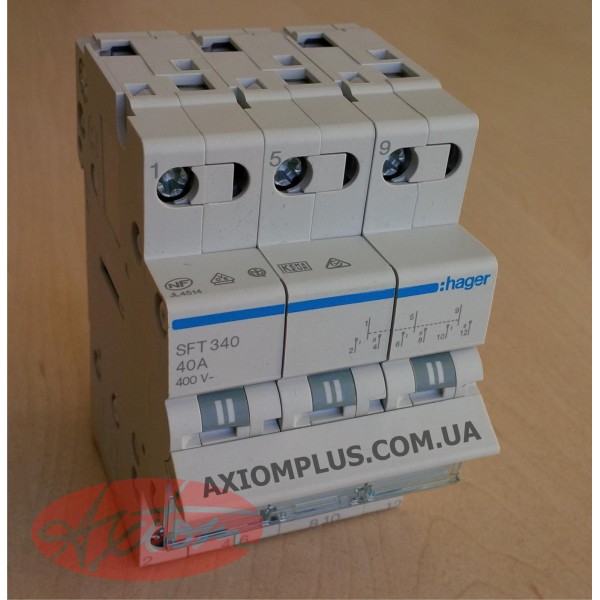 Перемикач Hager SFT340 3P 40А/230В 3м I-0-II - фото №2