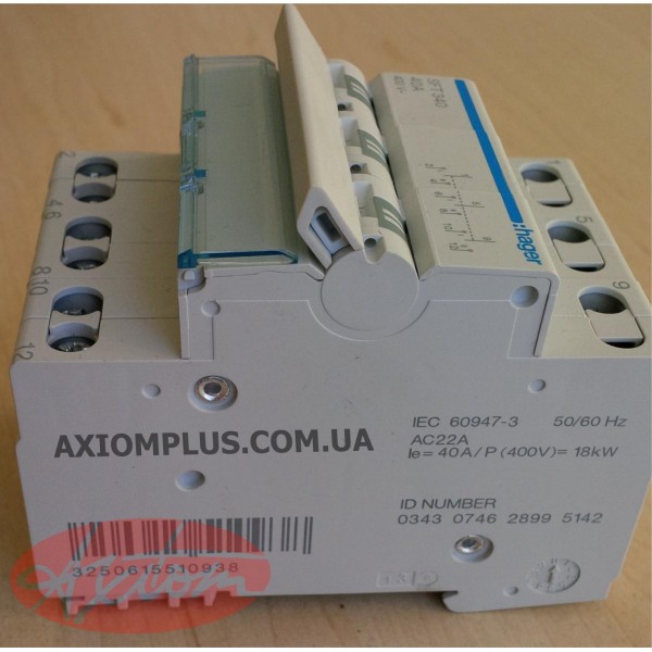 Перемикач Hager SFT340 3P 40А/230В 3м I-0-II - фото №3