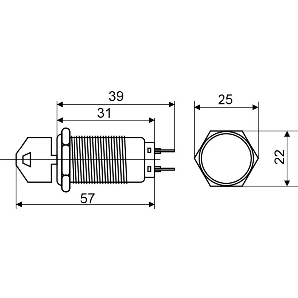 Металева кнопка Аско-Укрем TY 19C-K11/3 2NO+2NC (A0140010214) - фото №4