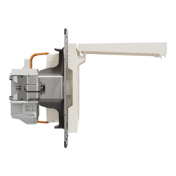 Розетка з заземленням та кришкою Schneider Electric Asfora без рамки кремова (EPH3170123) - фото №1