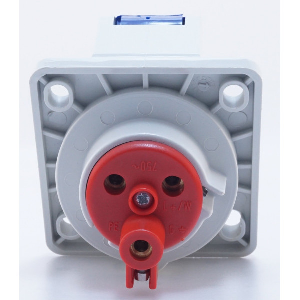 Наклонный силовой разъем WALTHER WL510306 (2P+E) 16А 230V IP44 - фото №7