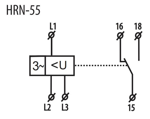 Реле контролю послідовності асиметрії та обриву фаз ETI 002471431 HRN-55 3x400AC (3F 1x8A AC1) без нейтралі - фото №1
