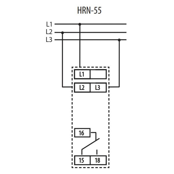 Реле контролю послідовності асиметрії та обриву фаз ETI 002471431 HRN-55 3x400AC (3F 1x8A AC1) без нейтралі - фото №2