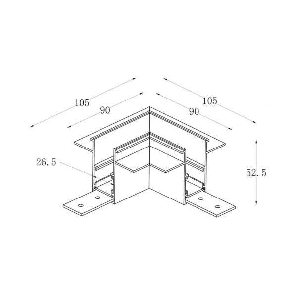 З'єднувач кутовий Alumled ALMG-ZM 90 (стеля/стеля) + електричне з'єднання - фото №1