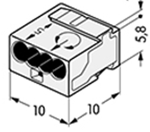 Микро-клемма для распределительных коробок WAGO на 4 проводника 243-504 желтая - фото №2