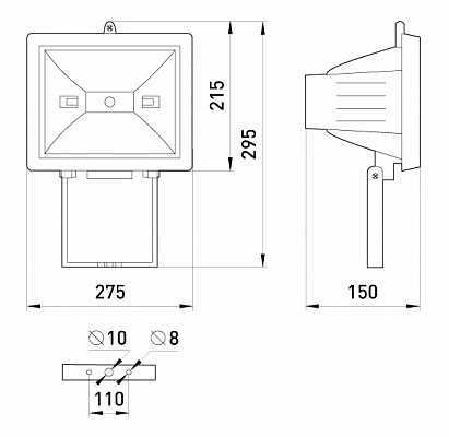 Прожектор E.Next e.halogen.1000.black 1000Вт чорний (l003006) - фото №1