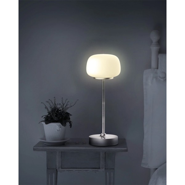 Настільна лампа з акумулятором Goldlux 329868 Rimini LED 1x1.8W 2700K 150Lm IP20 срібляста - фото №2